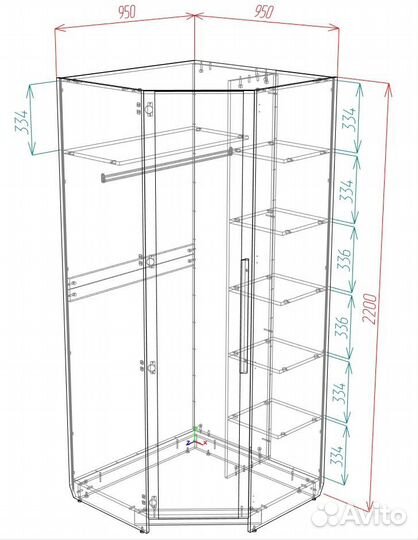 Шкаф угловой Стилика+