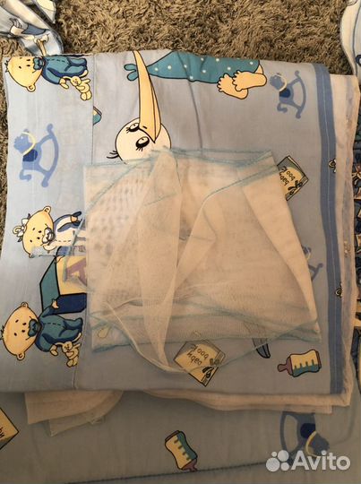 Двусторонние бортики на кроватку+2ком пост