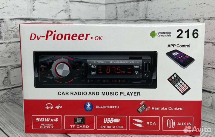 Магнитола pioneer AUX, Bluetooth, USB гарантия