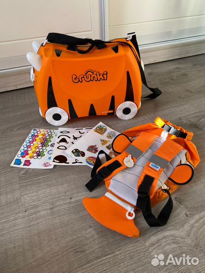 Детский чемодан trunki и рюкзак для плавания