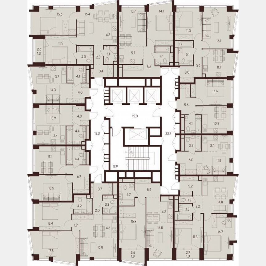 2-к. квартира, 50,5 м², 21/23 эт.