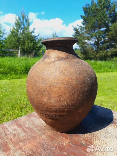 Корчага С Горлышком Глиняная Посуда 19в