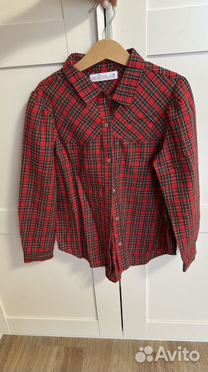 Рубашка в клетку zara 128