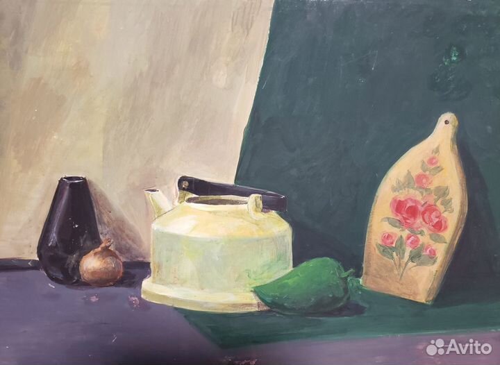Картина натюрморт с чайником 60х40