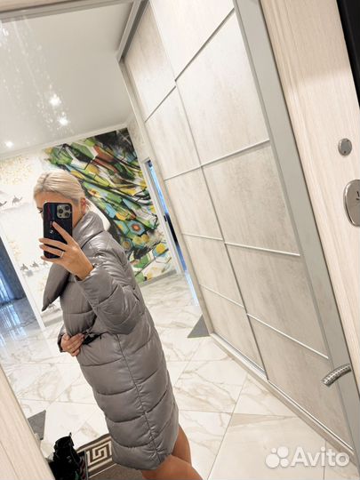 Пуховик экокожа женский 46 48