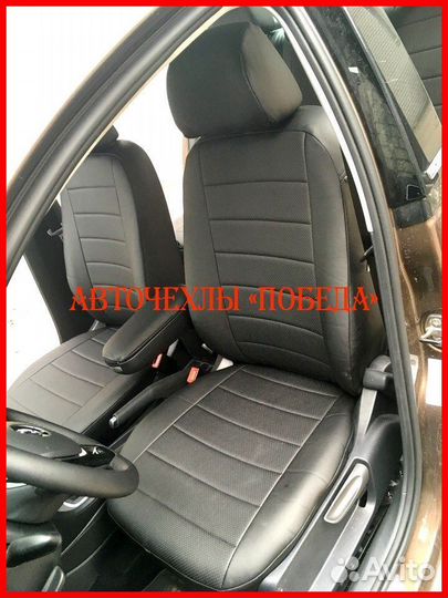 Чехлы Volkswagen Polo 1 из экокожи чёрные Классика