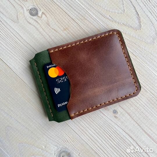 Зажим для денег из натуральной кожи