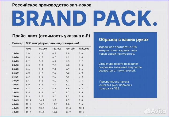 Пакет зип лок слайдер 160 микр