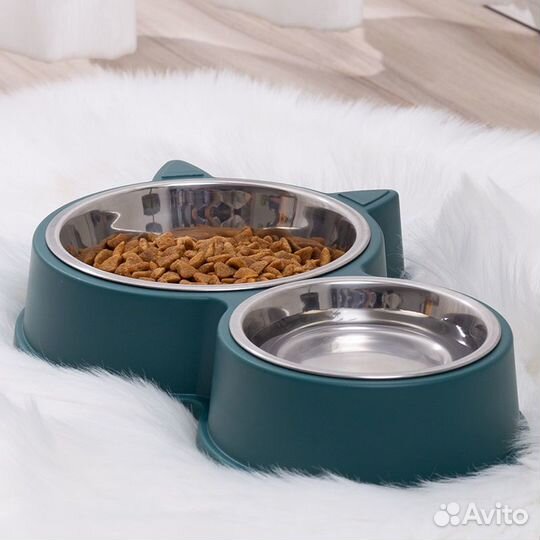 Двойные миски для кошек и собак на подставке