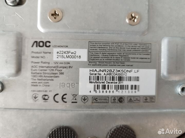 Монитор Aoc e2243Fw2