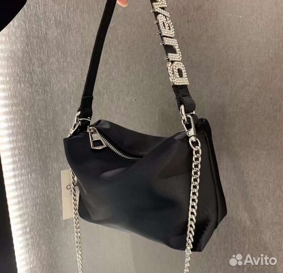 Alexander wang сумка со стразами чёрная