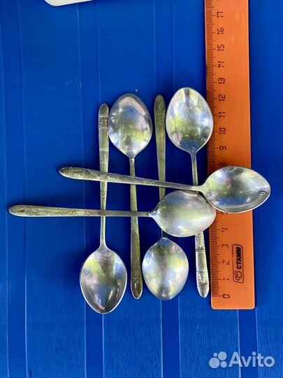 Чайные ложки мельхиор Набор 6 шт. СССР