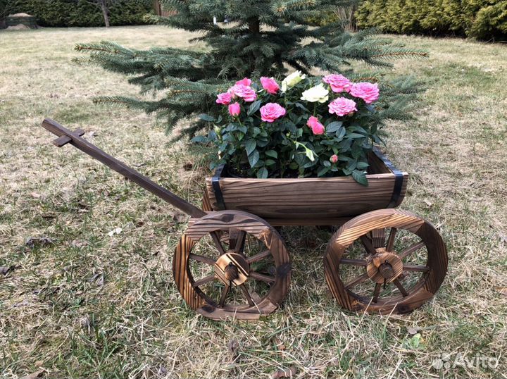 Деревянная тачка Полубочка