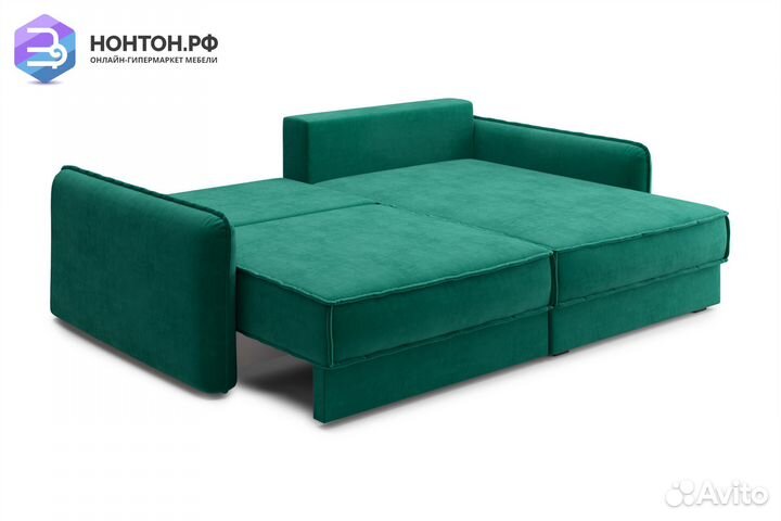 Диван угловой тик-так Антей изумрудный