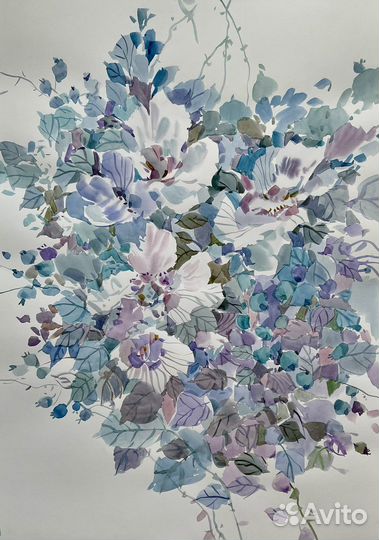 Чудесный сад, акварель