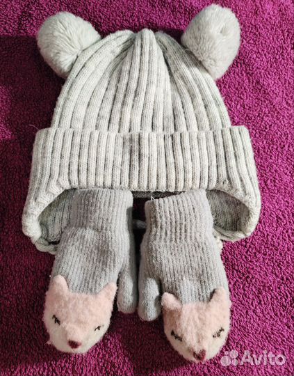 Комплект шапка и рукавички