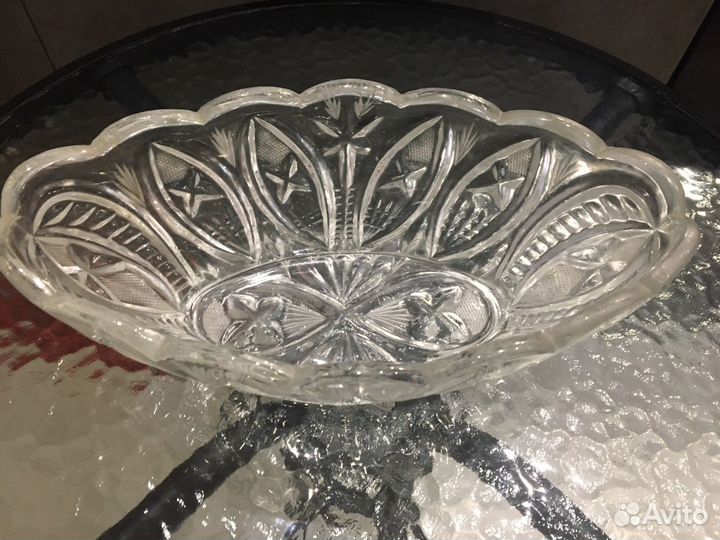 Хрустальная ваза ладья