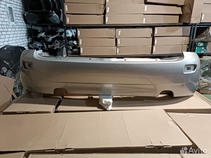 Бампер задний kalina 1 хэтчбек серебристый (610)