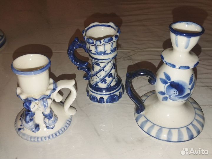 Гжель. Подсвечники