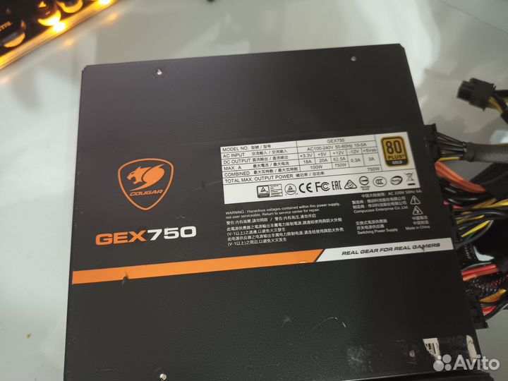 Блок питания cougar GEX 850/750watt (без коробки)