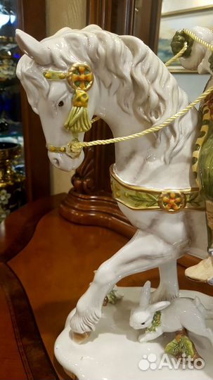 Дед Мороз на лошади Фарфор 42см Fitz and Floyd