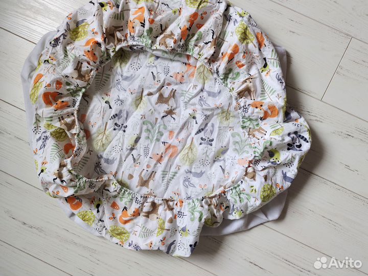 Бортики, простынь на круглую кроватку