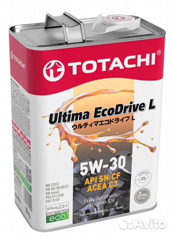 Масло моторное totachi Ultima EcoDrive L 5w-30 4л