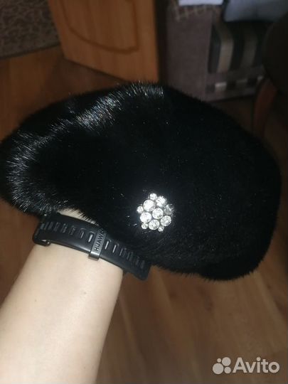 Норковый берет мягкий