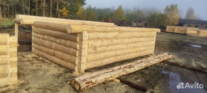 Сруб бани 5*3,5+2м открытая терасса