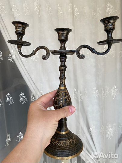 Подсвечники (латунь, металл, стразы, жемчуг)