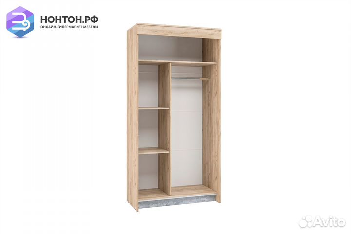 Шкаф-купе Бассо 1.0 м с 2-мя зеркалами дуб крафт с