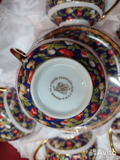 Набор 6 чайных пар фарфор