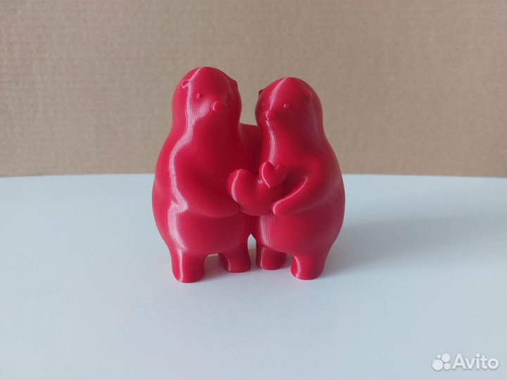 Влюбленные мишки с сердцем, фигурка