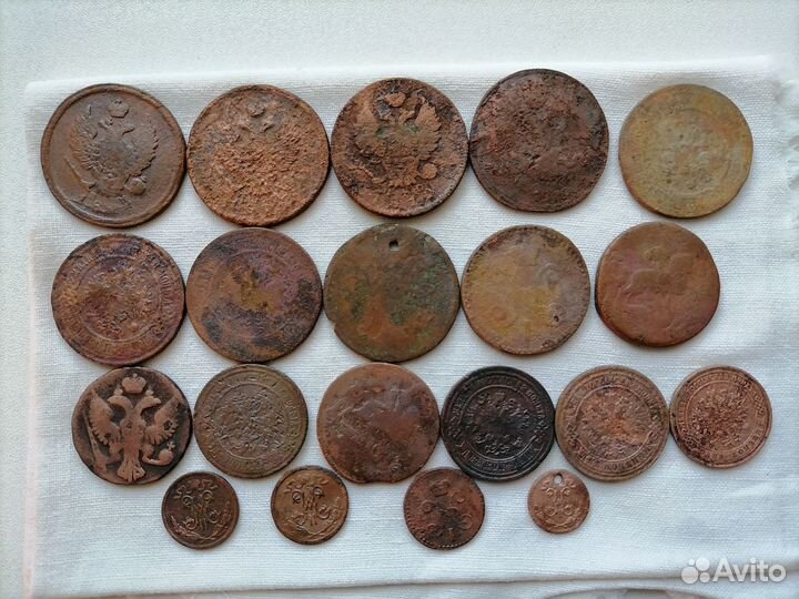 Монеты царские медь 1,2 коп 1898-1916 год - 13 шт