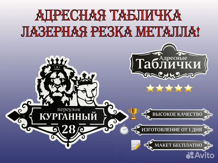 Адресная табличка из металла