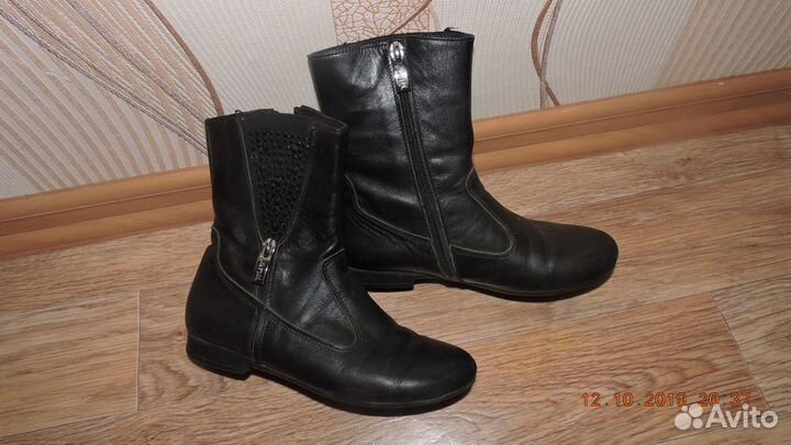 Ботинки кожаные демисезонные