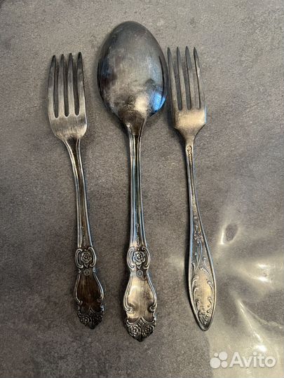 Набор столовых приборов мельхиор серебро