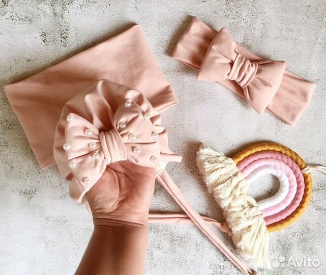 Шапка с бантом повязка