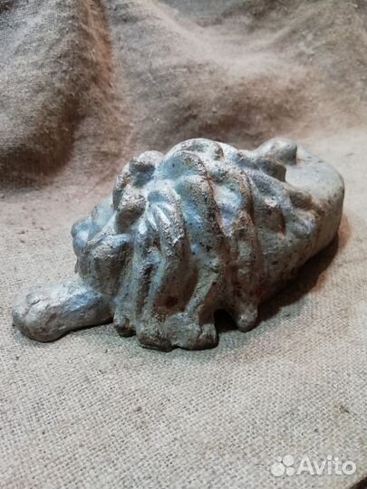 Старинная статуэтка лев чугун до 1917 года