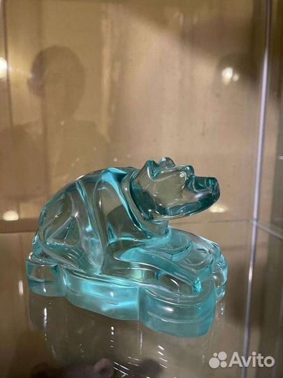Пресс папье Медведь литой хрусталь. Италия
