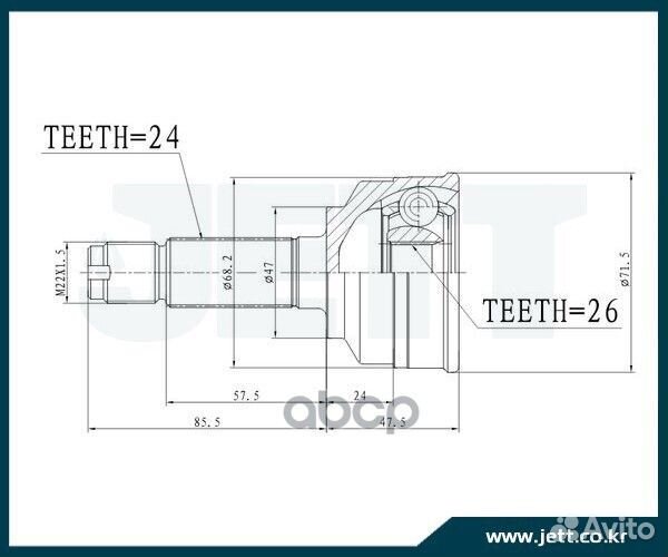 Шрус наружный toyota passo 1.0/1krfe/KGC10/04