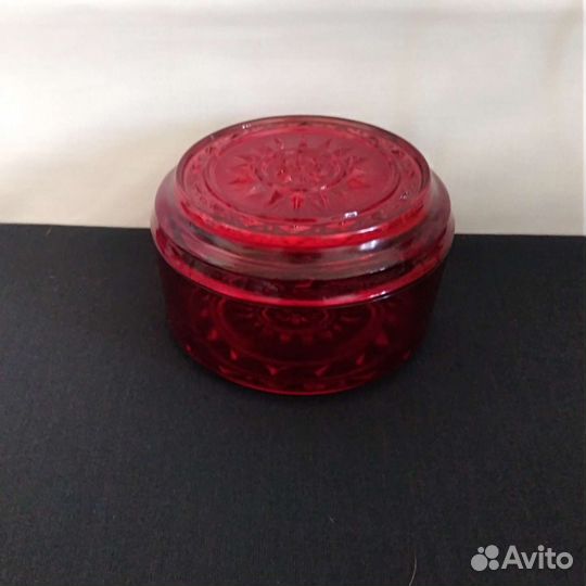 Шкатулка красное стекло винтаж СССР