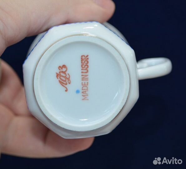 Фарфоровая кофейная тройка- васильки. лфз (1)