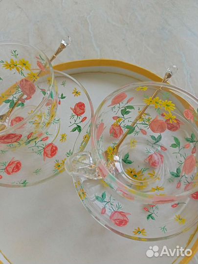 Набор чайный на 2 персоны,новый.Ложечки в подарок