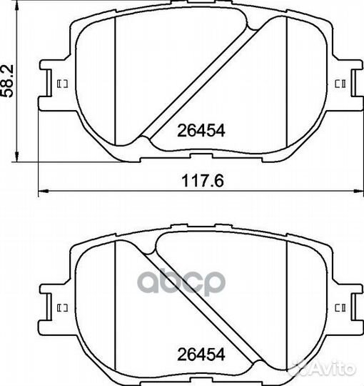 Колодки тормозные toyota corolla 01- 1.8 перед