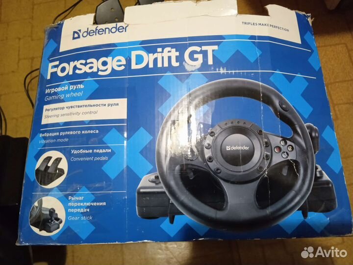 Игровой руль с педалями и коробкой передач