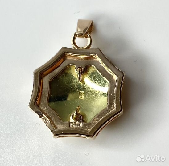 Золотой кулон с эмалью 583 пробы СССР