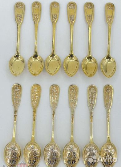 Набор из 12-ти ложек. серебро 84 пр.Москва, 1880
