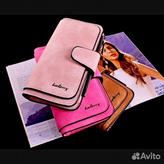 Женский больш. замшевый кошелёк-портмоне Baellerry