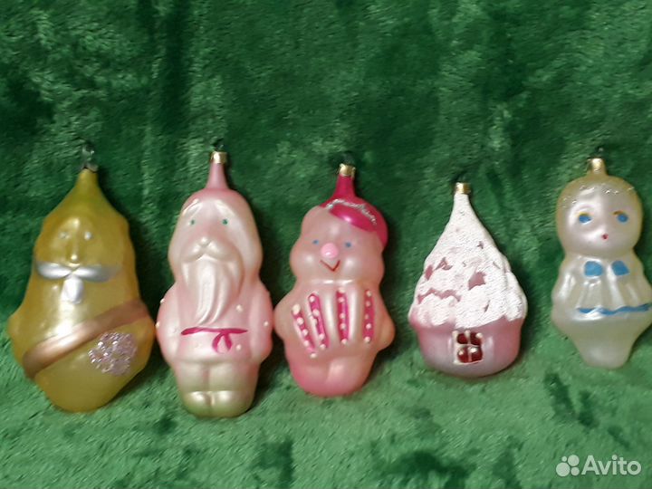Набор матовых ёлочных игрушек СССР